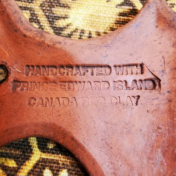PEI Red Clay Pottery Handcrafted Whale Tail Ornament - Picture 5 of 11